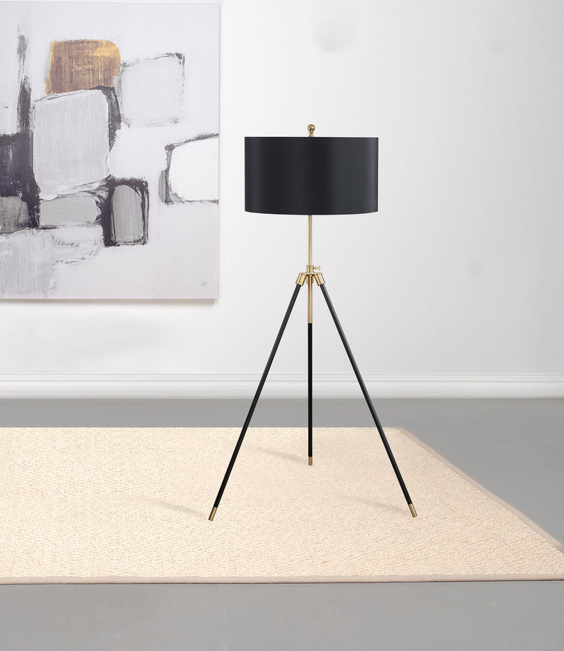 Zabka Tripod Floor Lamp Black and Gold