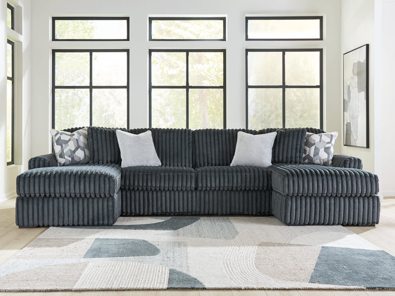 Midnight-Madness Double Chaise 3-Piece Sectional - Luxe Home Furnishings (Jersey City, NJ)