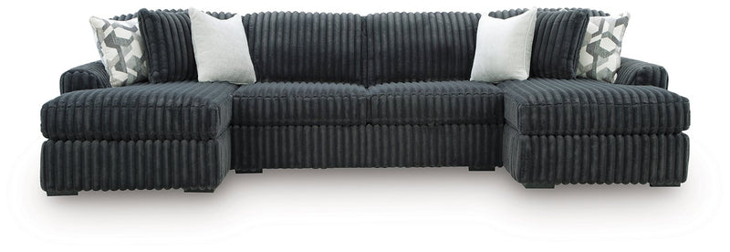 Midnight-Madness Double Chaise 3-Piece Sectional - Luxe Home Furnishings (Jersey City, NJ)