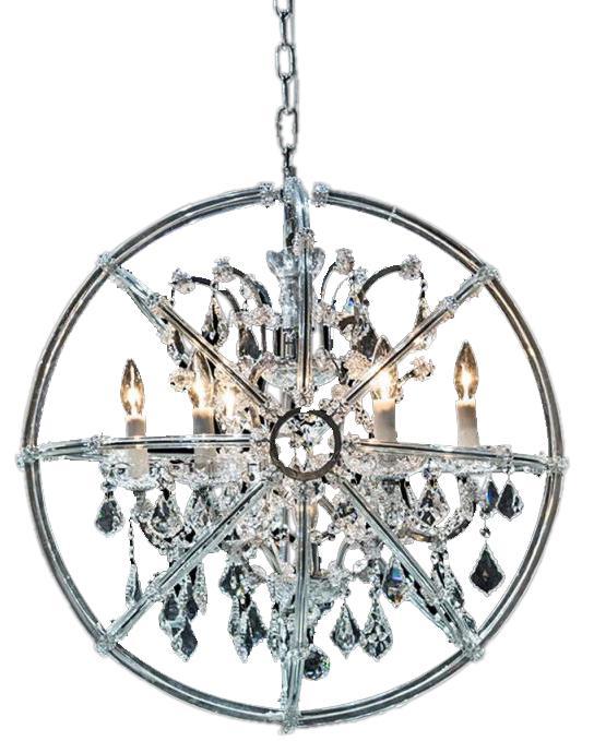 Lighting Pena 6 Light Chandelier in Clear and Chrome