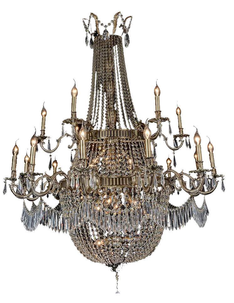 Lighting Summer Place 30 Light Chandelier in Clear and Antique