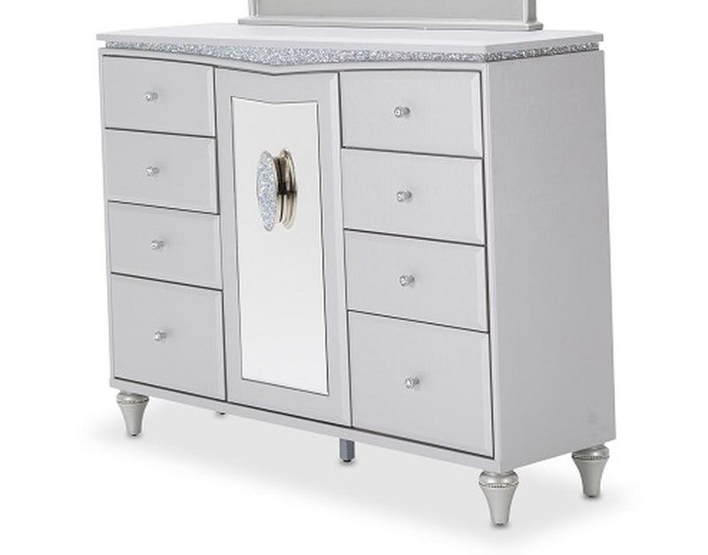Melrose Plaza Upholstered Dresser in Dove