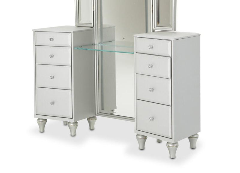 Melrose Plaza Upholstered Vanity in Dove