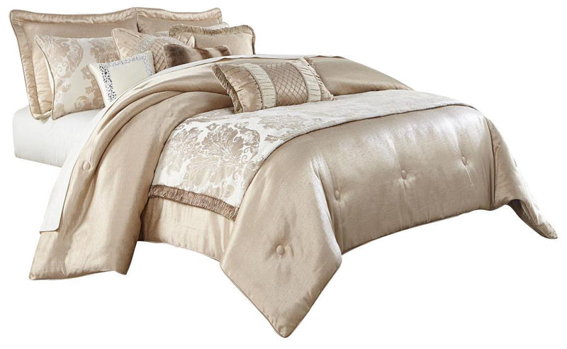 Palermo 10-pc Queen Comforter Set in Sand