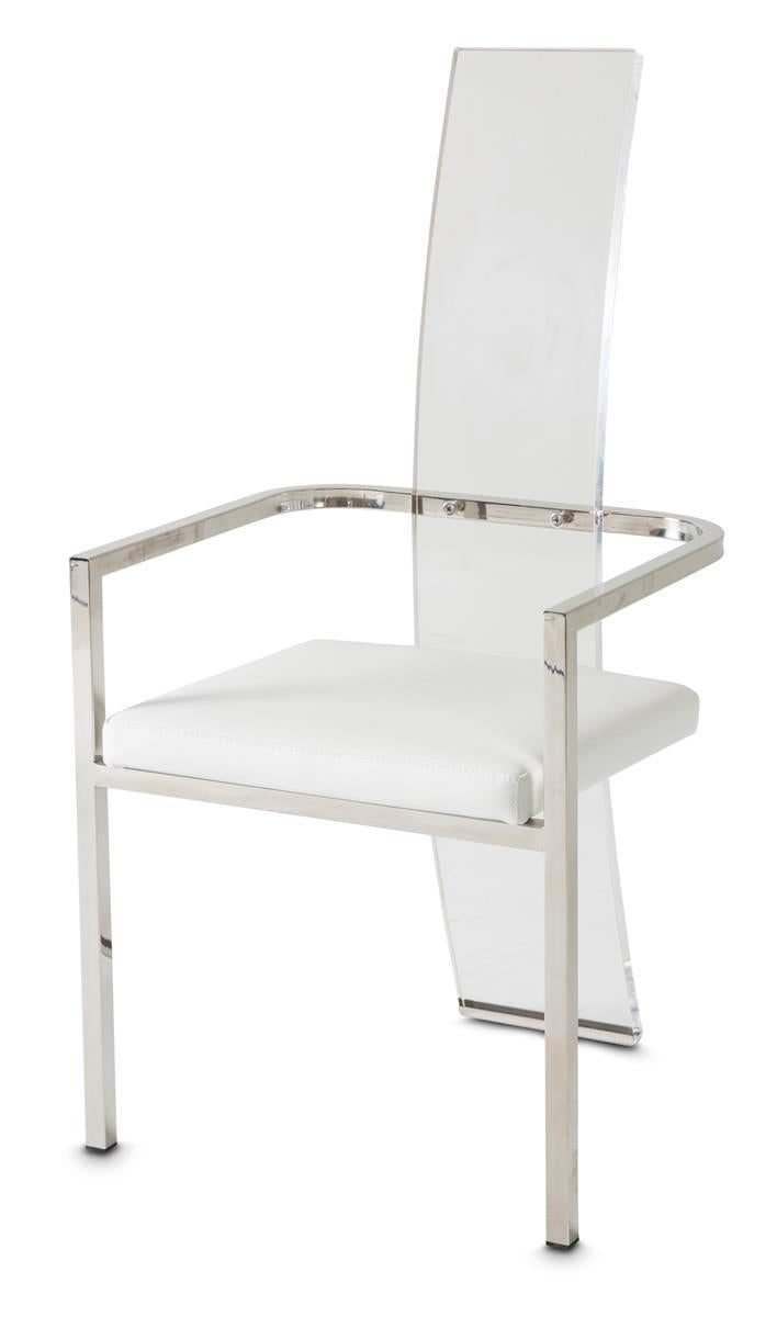 State St Arm Chair in Glossy White (Set of 2)