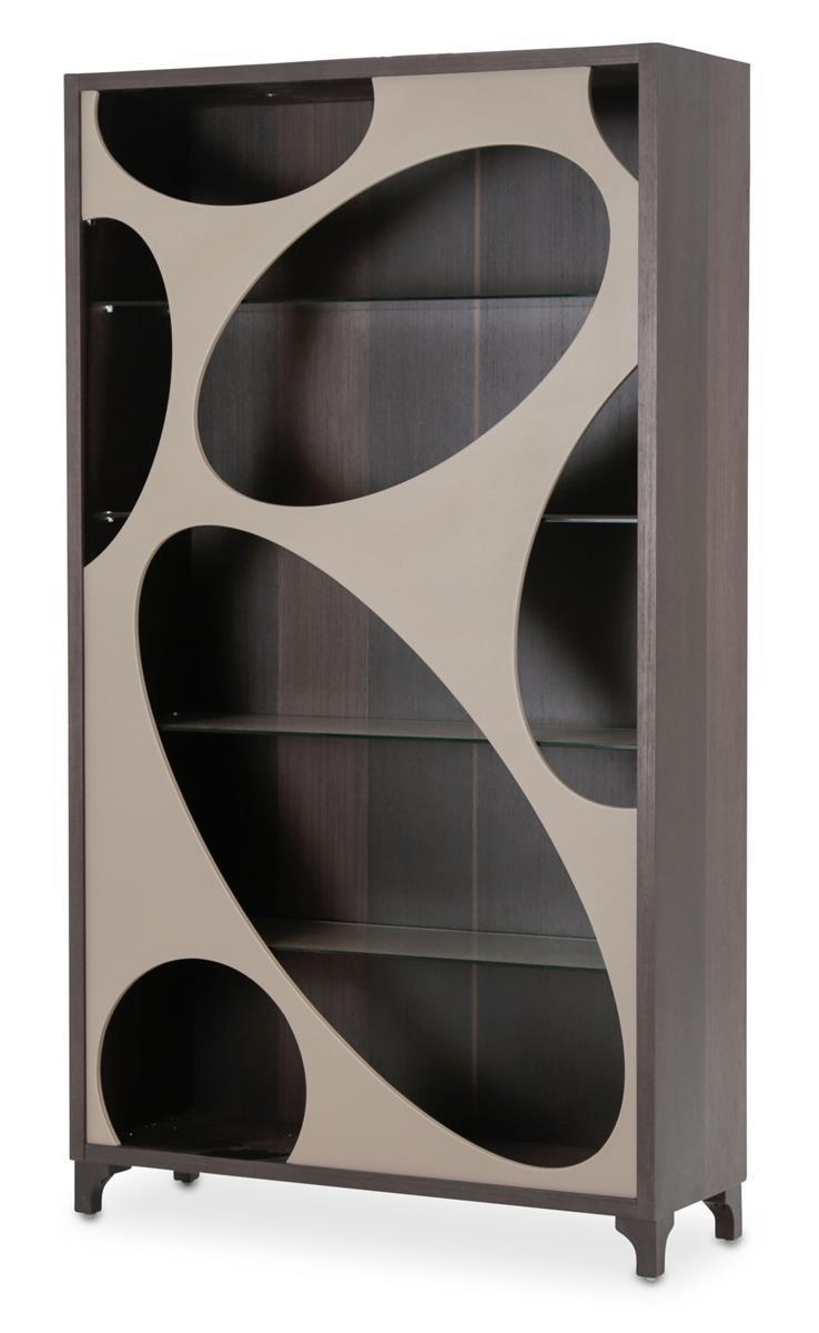 21 Cosmopolitan Curio Center Cabinet in Taupe/Umber