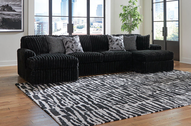 Midnight-Madness Sectional with Chaise - Luxe Home Furnishings (Jersey City, NJ)
