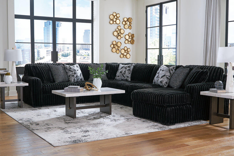 Midnight-Madness Sectional with Chaise - Luxe Home Furnishings (Jersey City, NJ)