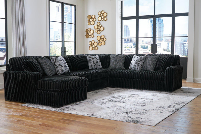 Midnight-Madness Sectional with Chaise - Luxe Home Furnishings (Jersey City, NJ)