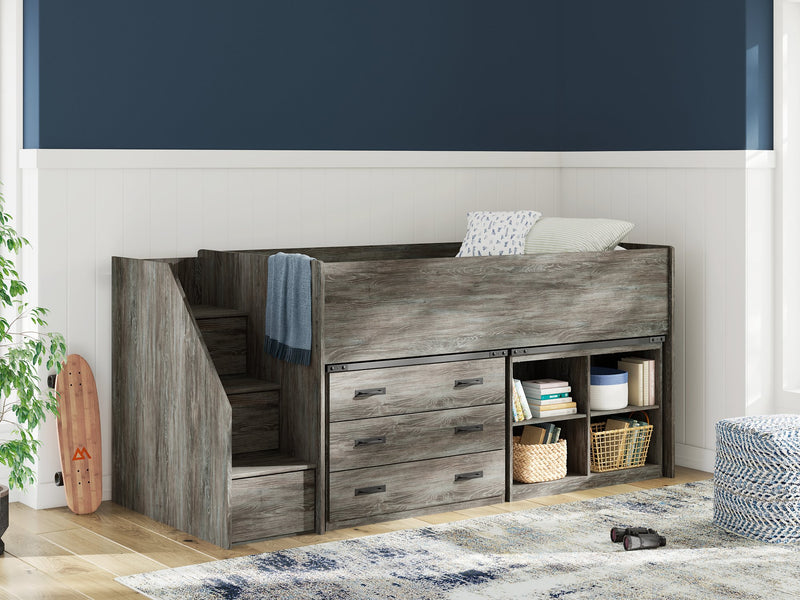 Frandern Loft Bed with Bookcase and Drawer Storage - Luxe Home Furnishings (Jersey City, NJ)