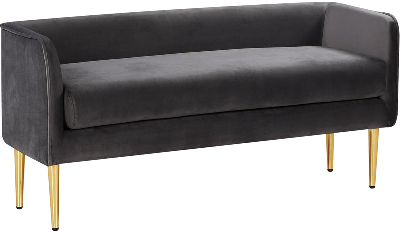 Audrey Grey Velvet Bench