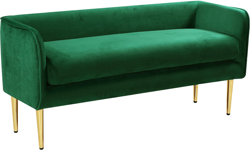 Audrey Green Velvet Bench