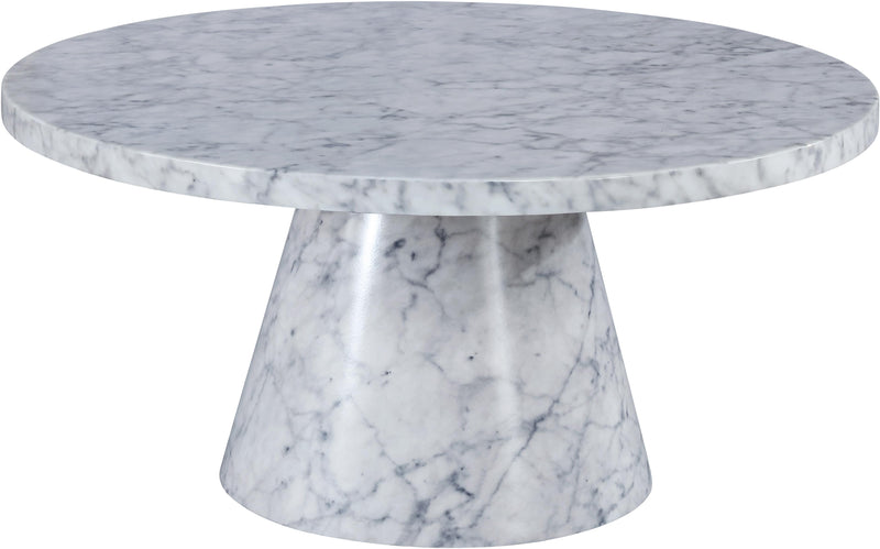 Omni White Faux Marble Coffee Table