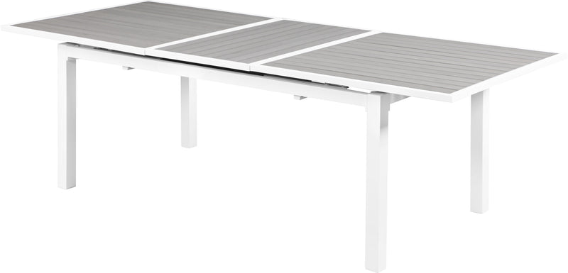 Nizuc Grey manufactured wood Outdoor Patio Extendable Aluminum Dining Table