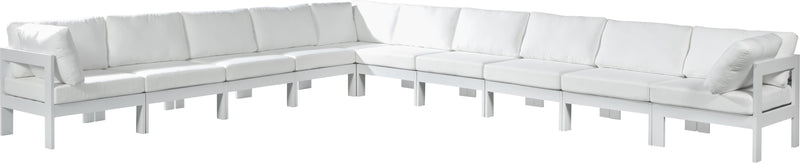 Nizuc White Waterproof Fabric Outdoor Patio Modular Sectional
