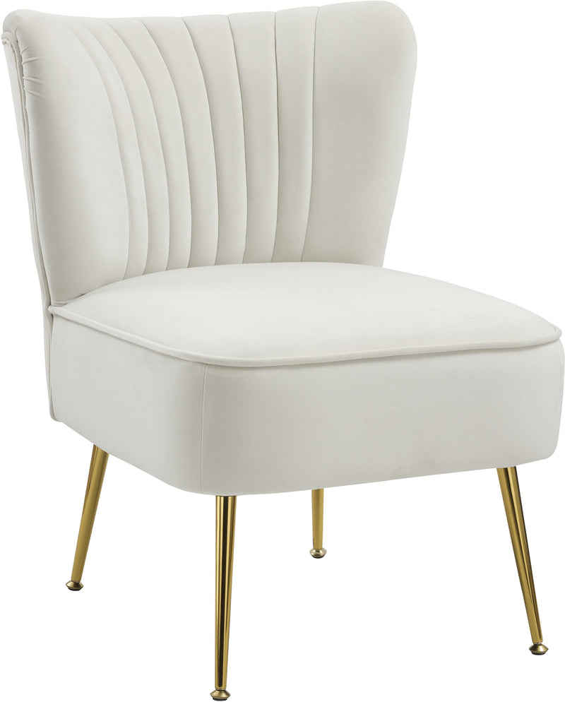 Tess Cream Velvet Accent Chair