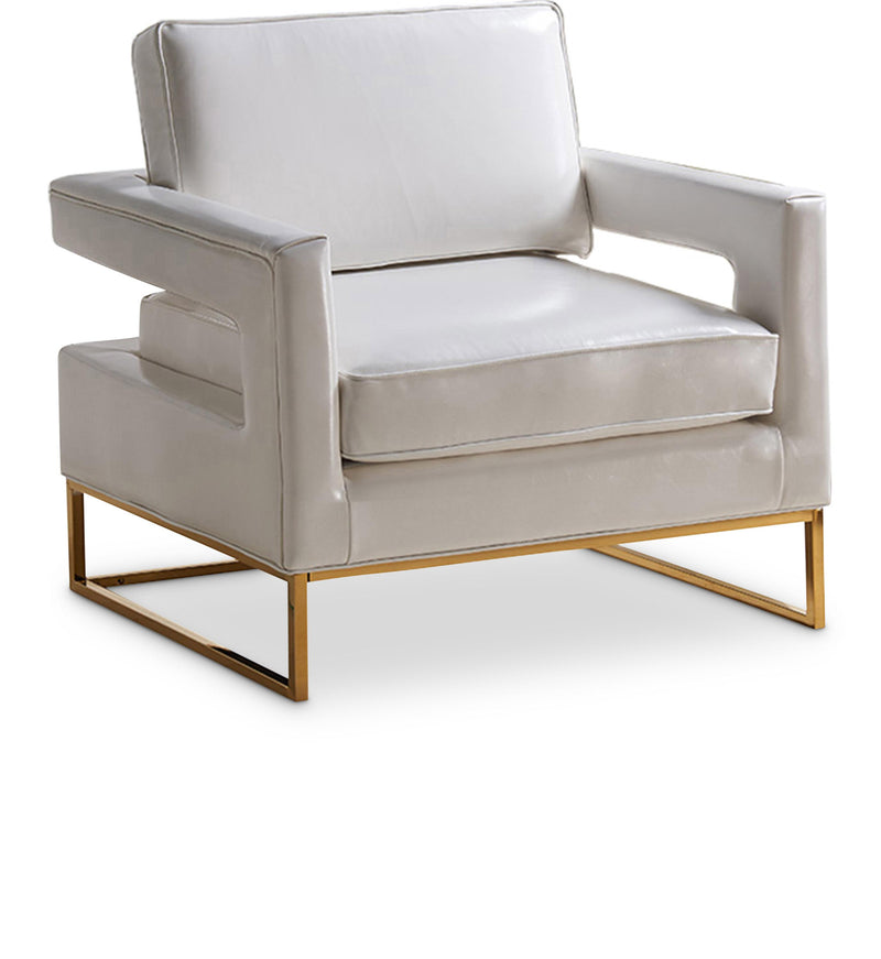 Amelia White Faux Leather Accent Chair