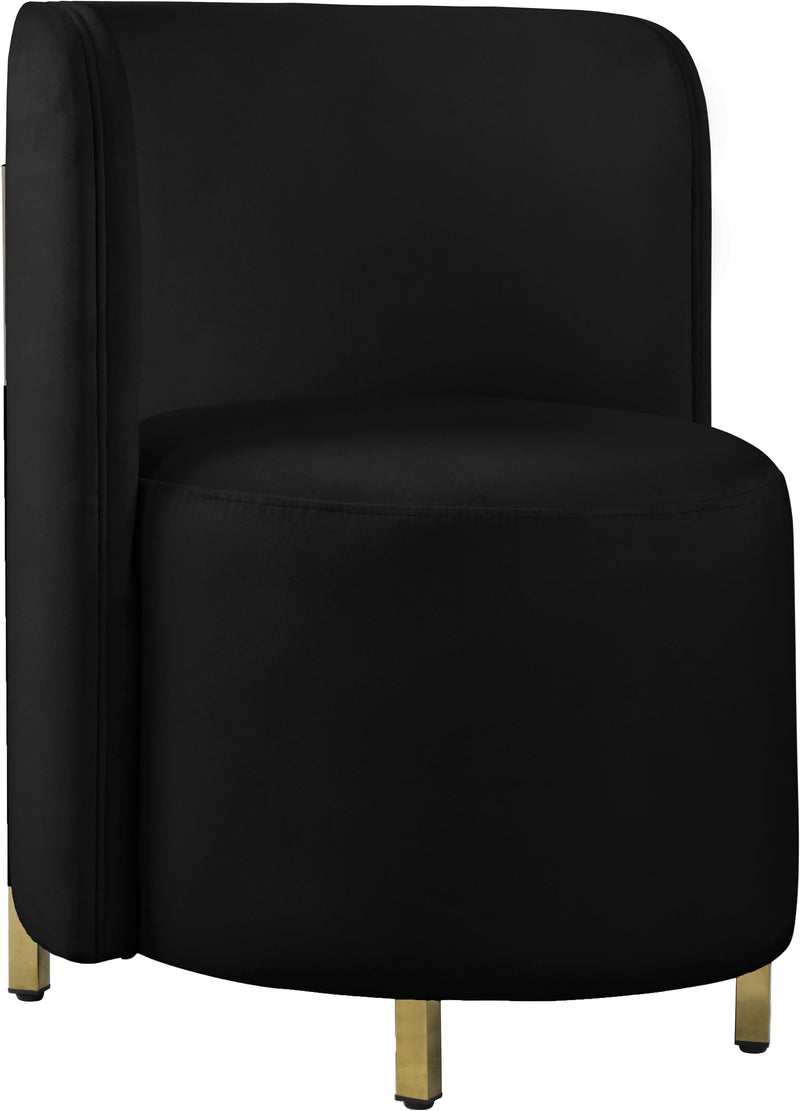 Rotunda Black Velvet Accent Chair