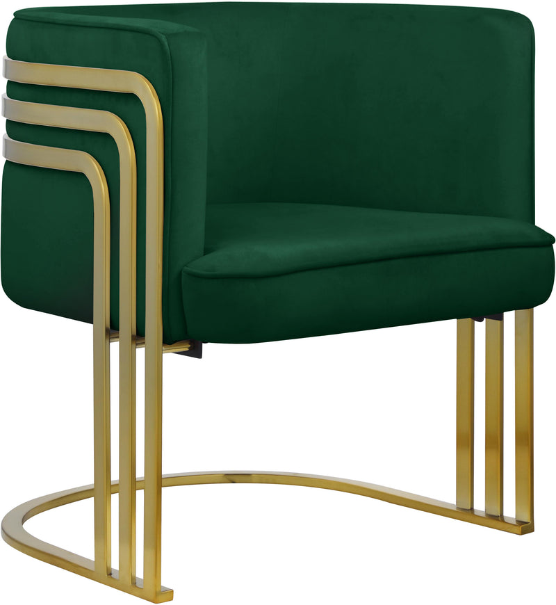 Rays Green Velvet Accent Chair