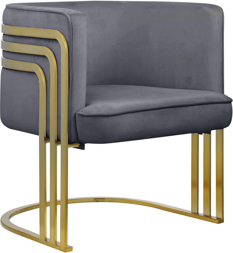 Rays Grey Velvet Accent Chair