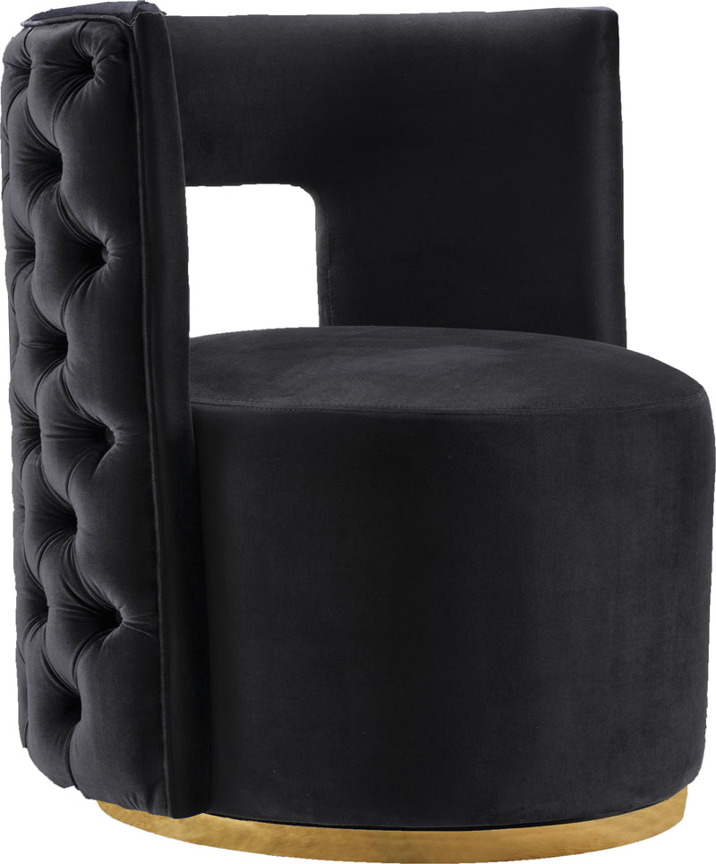 Theo Black Velvet Accent Chair