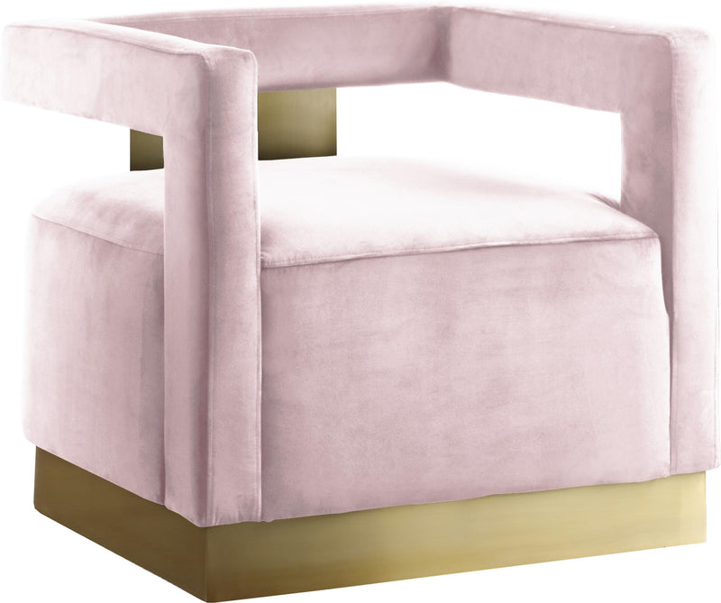 Armani Pink Velvet Accent Chair