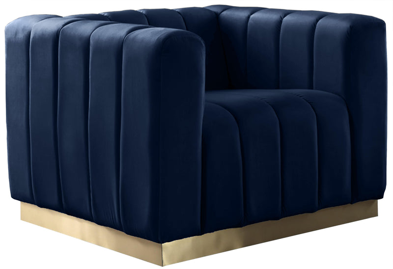 Marlon Navy Velvet Chair