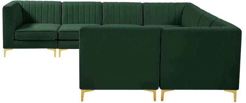 Alina Green Velvet Modular Sectional