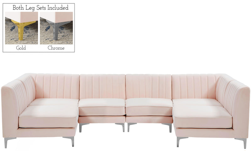 Alina Pink Velvet Modular Sectional