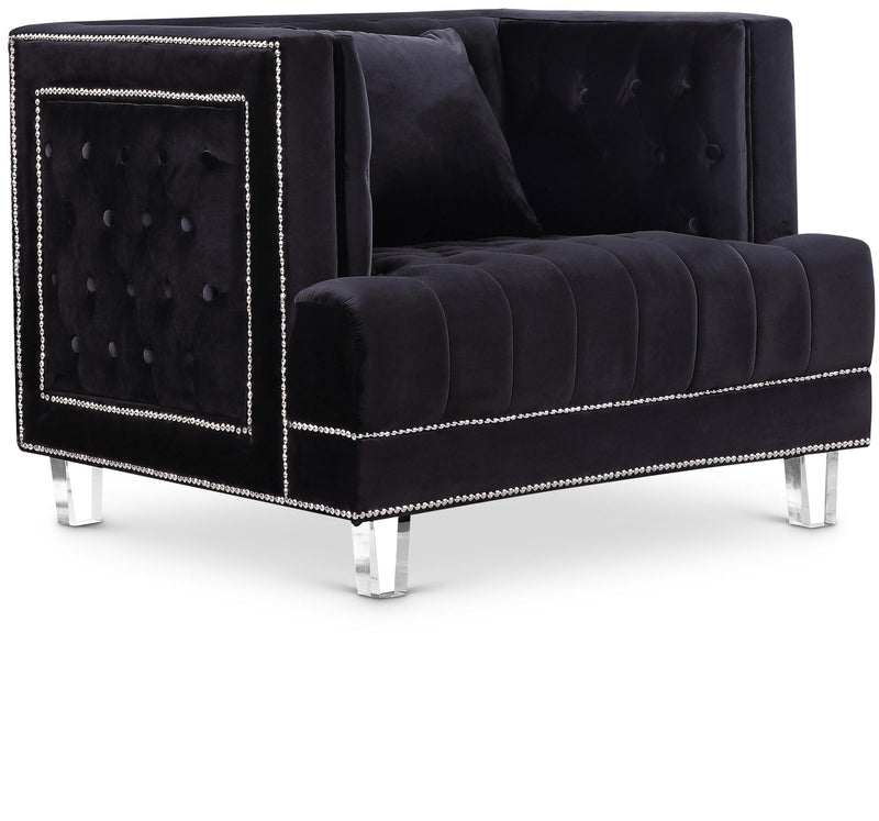 Lucas Black Velvet Chair