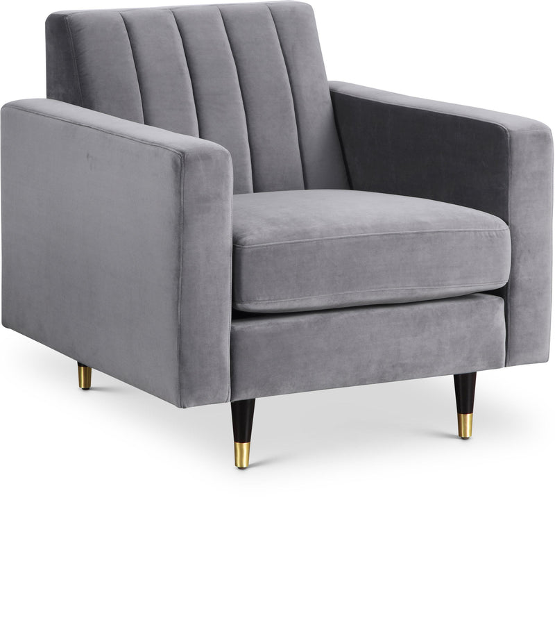 Lola Grey Velvet Chair