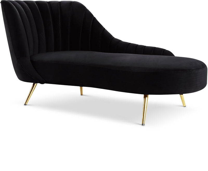 Margo Black Velvet Chaise