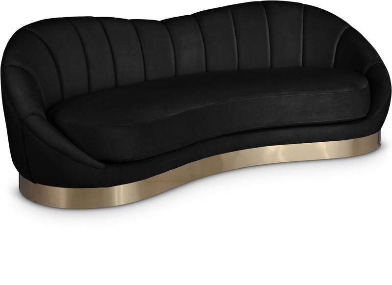 Shelly Black Velvet Sofa