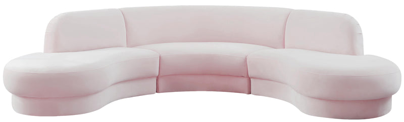 Rosa Pink Velvet 3pc. Sectional (3 Boxes)