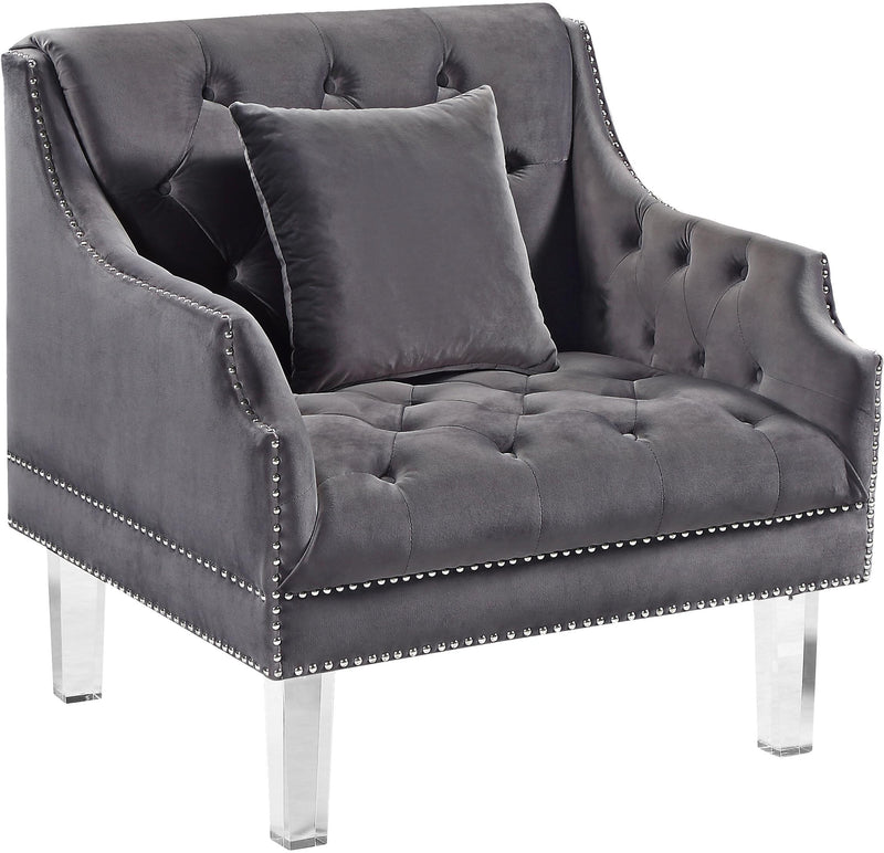 Roxy Grey Velvet Chair