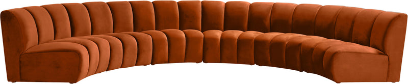 Infinity Cognac Velvet 6pc. Modular Sectional