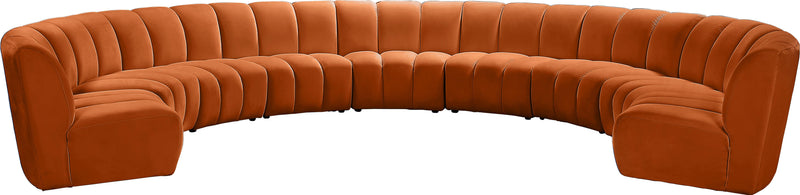 Infinity Cognac Velvet 9pc. Modular Sectional