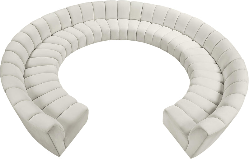 Infinity Cream Velvet 11pc. Modular Sectional