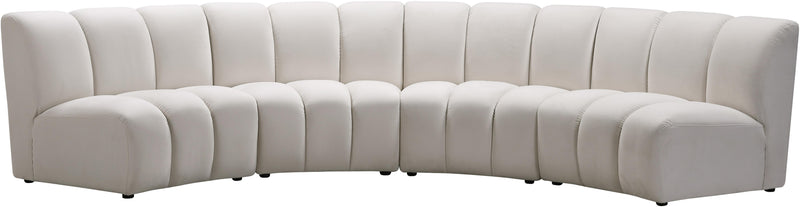 Infinity Cream Velvet 4pc. Modular Sectional