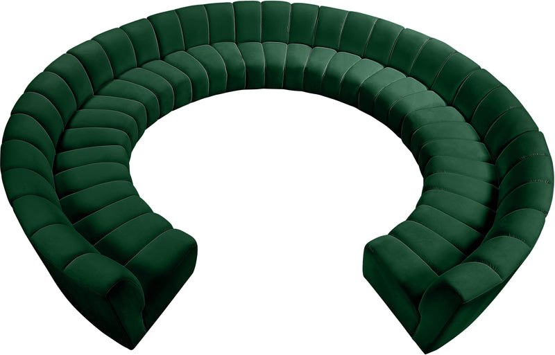 Infinity Green Velvet 11pc. Modular Sectional