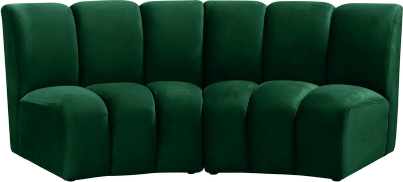 Infinity Green Velvet 2pc. Modular Sectional