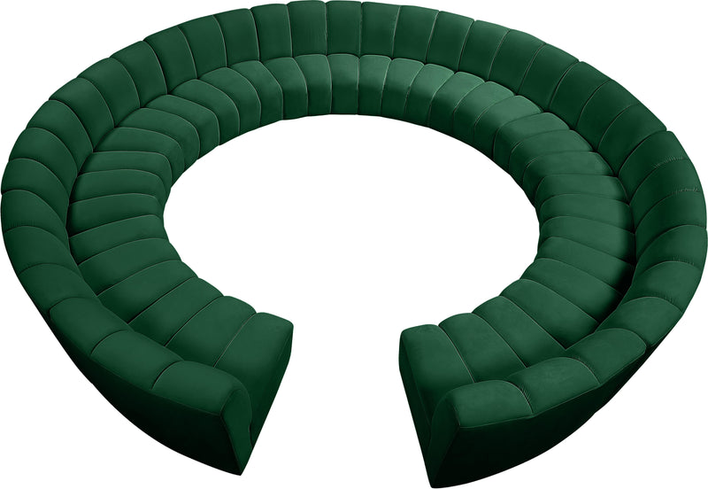 Infinity Green Velvet 12pc. Modular Sectional