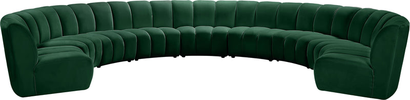 Infinity Green Velvet 9pc. Modular Sectional