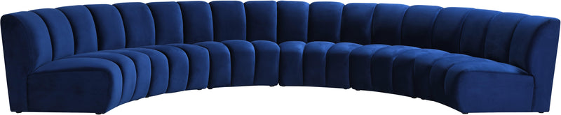 Infinity Navy Velvet 6pc. Modular Sectional