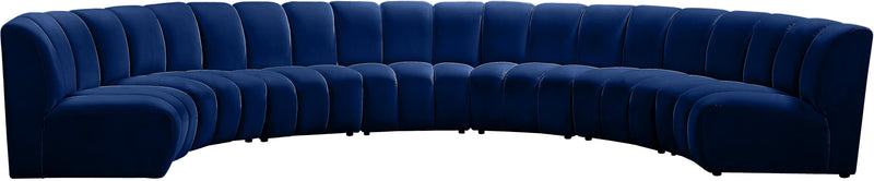 Infinity Navy Velvet 7pc. Modular Sectional