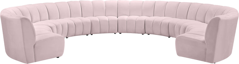 Infinity Pink Velvet 10pc. Modular Sectional