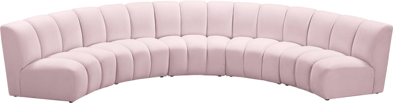 Infinity Pink Velvet 5pc. Modular Sectional