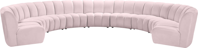 Infinity Pink Velvet 9pc. Modular Sectional