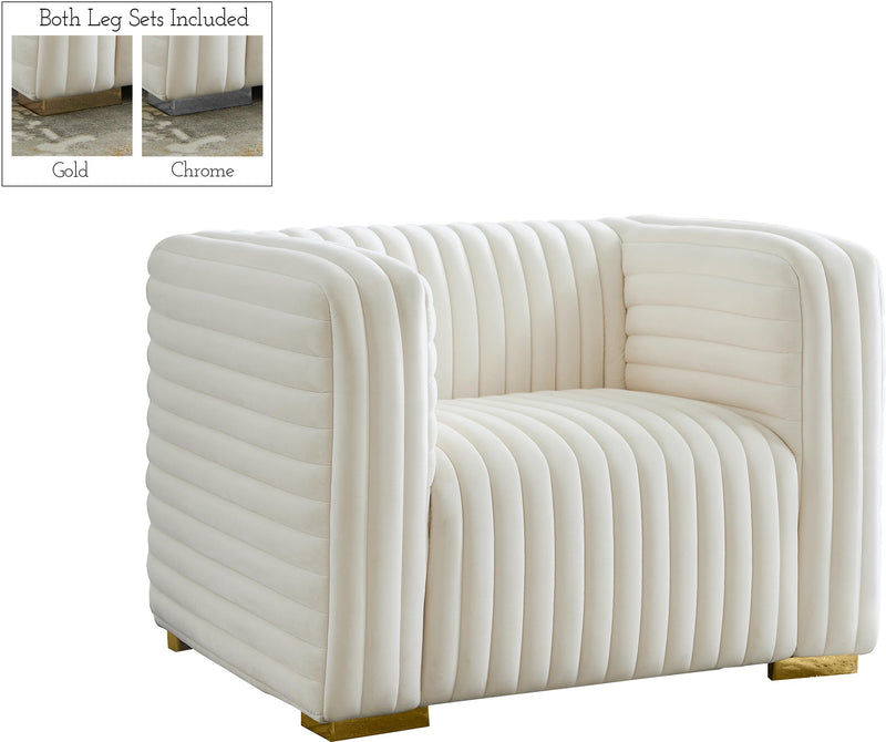 Ravish Cream Velvet Chair