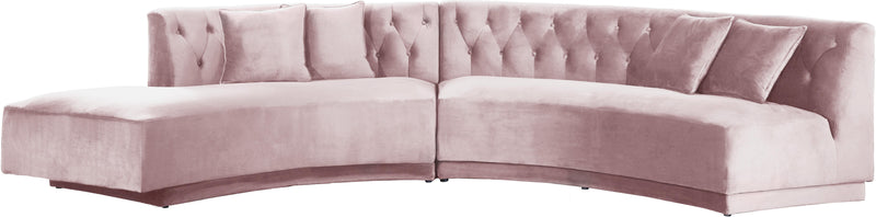 Kenzi Pink Velvet 2pc. Sectional
